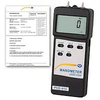 Manómetro PCE-910-ICA incl. certificado de calibración ISO 