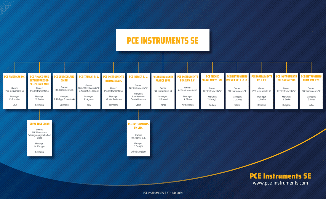 Schemat organizacyjny holdingu PCE