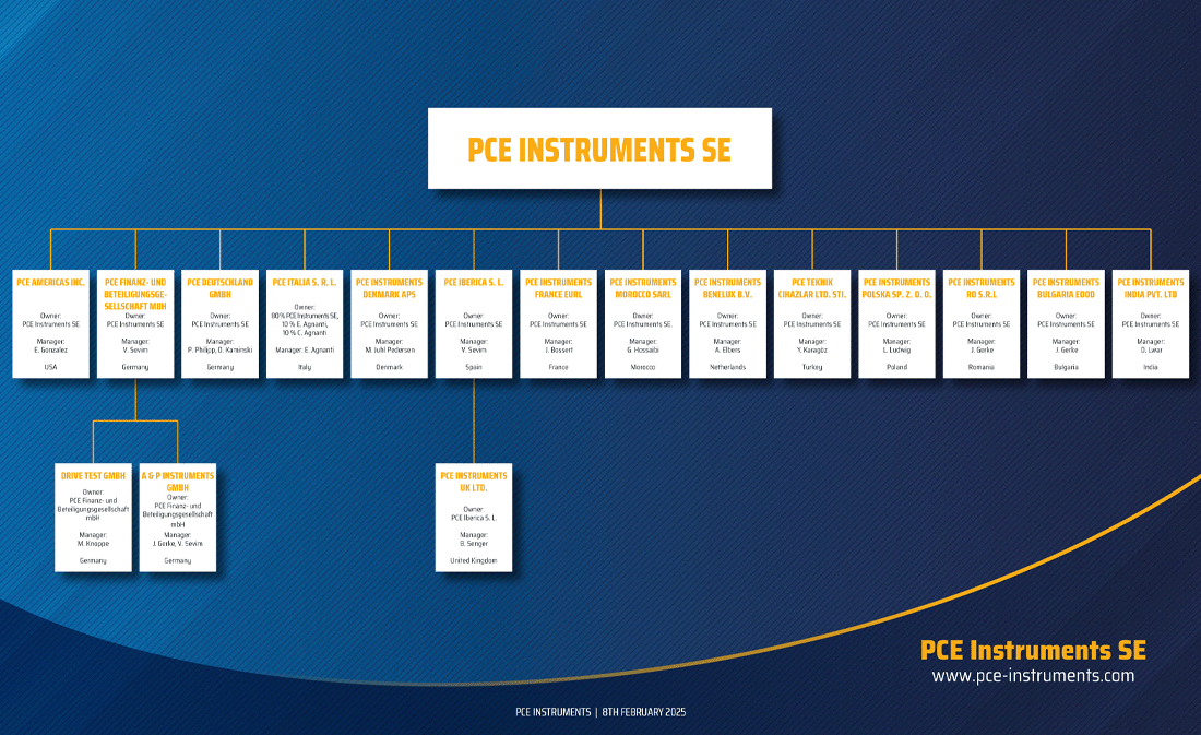 Schemat organizacyjny holdingu PCE