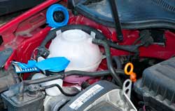 Refraktometr PCE-DRC 1 podczas konserwacji samochodu.