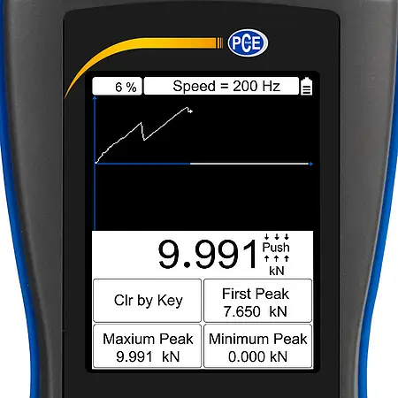 Displaydarstellung Kraftmesser PCE-DFG NF 10K