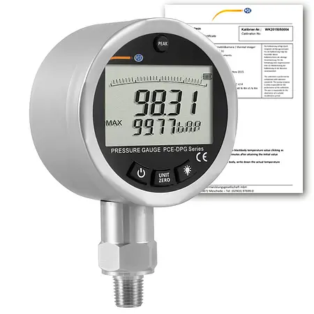 Manometer PCE-DPG 100-ICA inkl. ISO-Kalibrierzertifikat