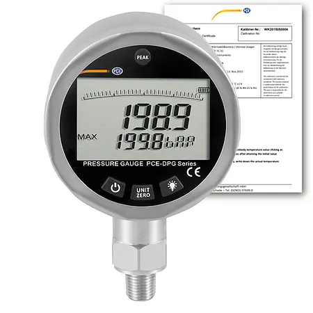 Manometer PCE-DPG 200-ICA inkl. ISO-Kalibrierzertifikat