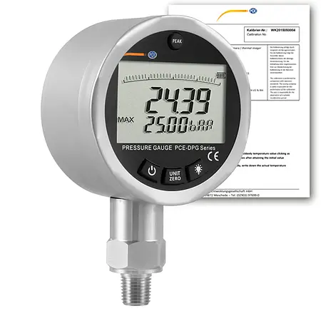 Manometer PCE-DPG 25-ICA inkl. ISO-Kalibrierzertifikat