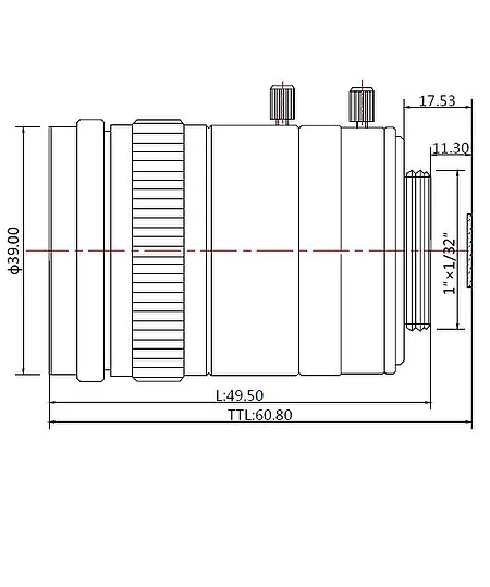 Skizze Objektiv Brennweite 25 mm