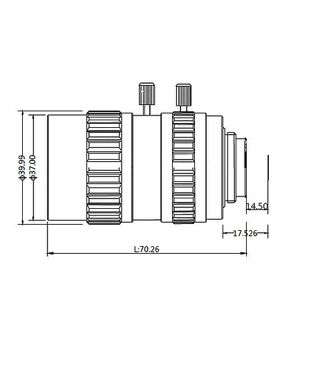 Skizze Objektiv Brennweite 8,5 mm