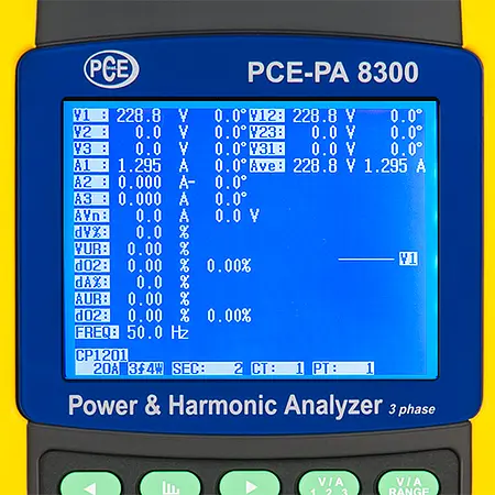 Datenlogger PCE-PA 8300 Display