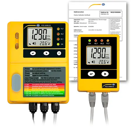 CO2 Gaswarnanlage PCE-WMM 50-ICA inkl. ISO-Kalibrierzertifikat