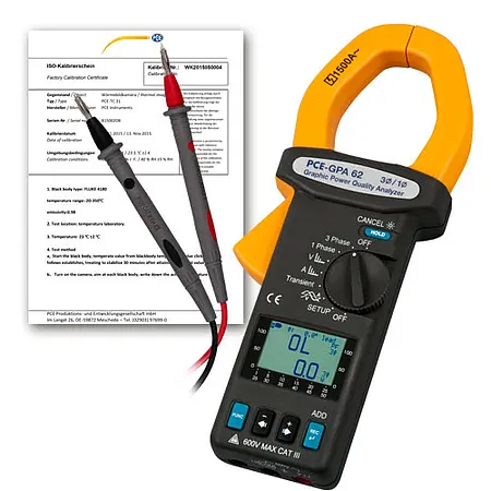 Elektrischemesstechnik Leistungsmesser PCE-GPA 62-ICA inkl. ISO-Zertifikat