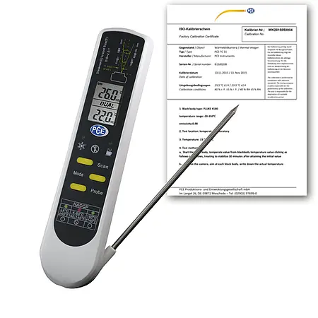 Stabthermometer inkl. ISO-Kalibrierzertifikat.