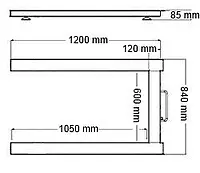 Waga Paletowa typu U PCE-EP 1500 / Wymiary