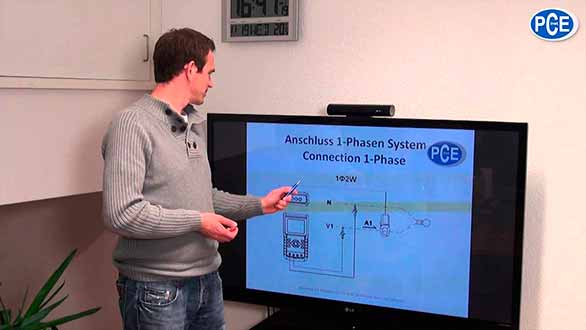 Vídeo do funcionamento do medidor de potência PCE-PA 8000.