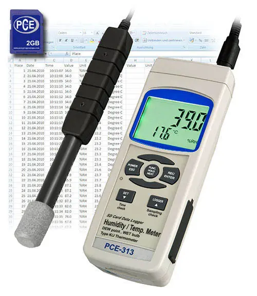 Medição de ar Medidor de umidade PCE313 S PCE Instruments