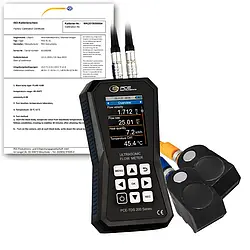 Caudalímetro ultra-sônico inclui certificado de calibração ISO