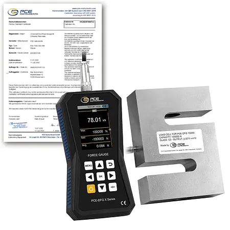 Dinamômetro incl. certificado de calibração ISO