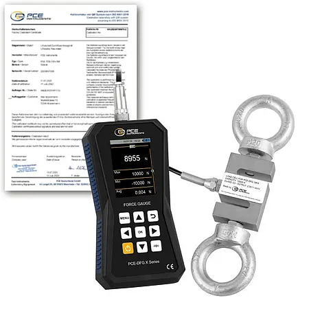 Dinamômetro incl. certificado de calibração ISO