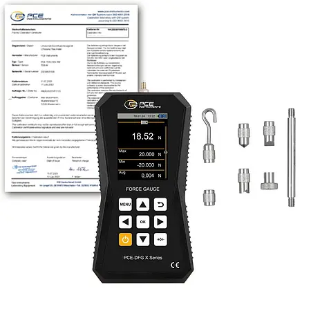 Dinamômetro incl. certificado de calibração ISO