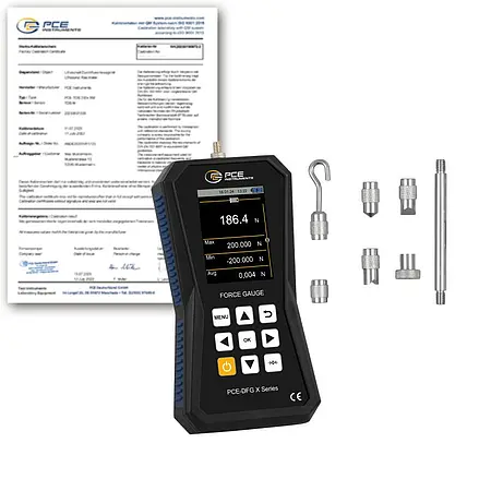 Dinamômetro incl. certificado de calibração ISO