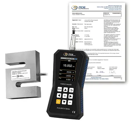 Dinamômetro incl. certificado de calibração ISO