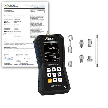 Dinamômetro incl. certificado de calibração ISO