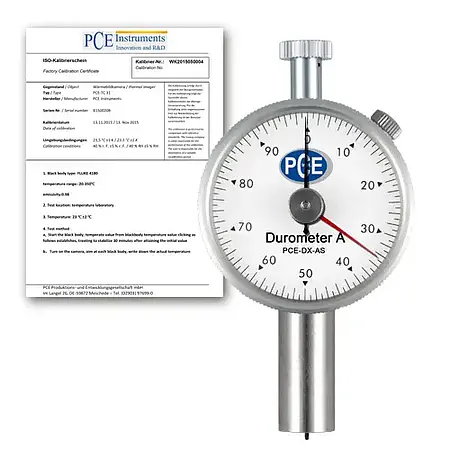 Durômetro incl. certificado de calibração ISO