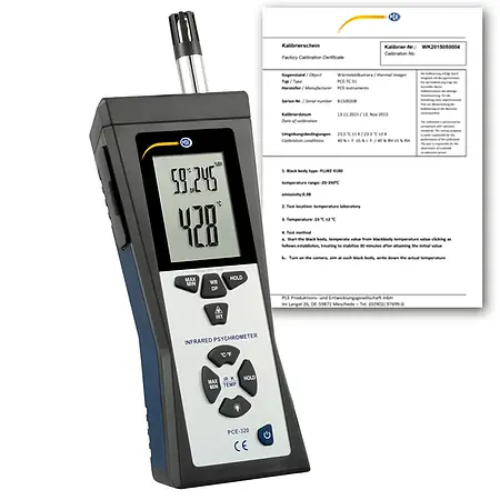 Higrômetro inclui certificado de calibração ISO