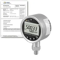 Manômetro inclui certificado de calibração ISO