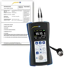 Medidor de espessura inclui certificado de calibração ISO