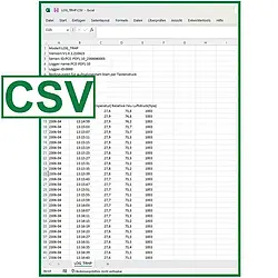 Registrador de dados - Relatório em CSV