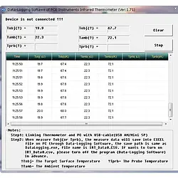 Termômetro infravermelho - Software