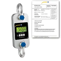 Balança de gancho PCE-DDM 5WI-ICA incl. certificado de calibração ISO 