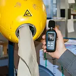 Medidor de prevenção e segurança no trabalho Imagem de uso