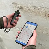 Medidor de umidade de paredes - Imagem de uso