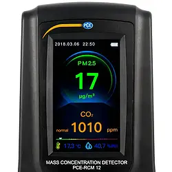 Çevresel Ölçüm Cihazı / Hava Kalitesi Monitörü PCE-RCM 12 Ekranı