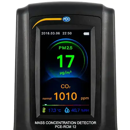 Çevresel Ölçüm Cihazı / Hava Kalitesi Monitörü PCE-RCM 12 Ekranı