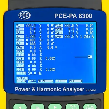 Akım Ölçer PCE-PA 8300 Ekranı