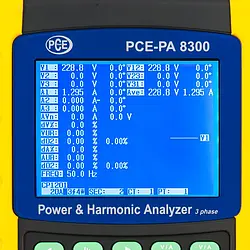 Ampermetre PCE-PA 8300 Ekranı