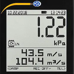 Debimetre PCE-PDA 10L Ekranı