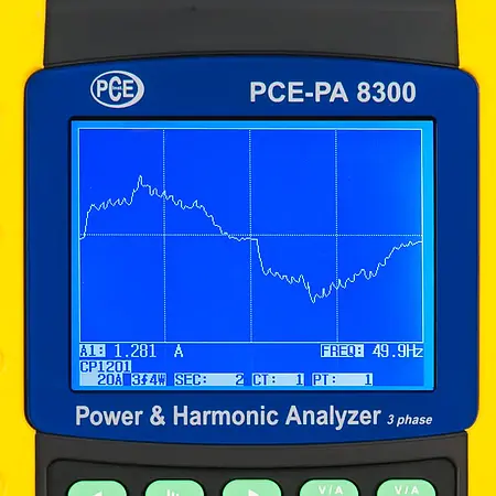 Dijital Ampermetre PCE-PA 8300 Ekranı