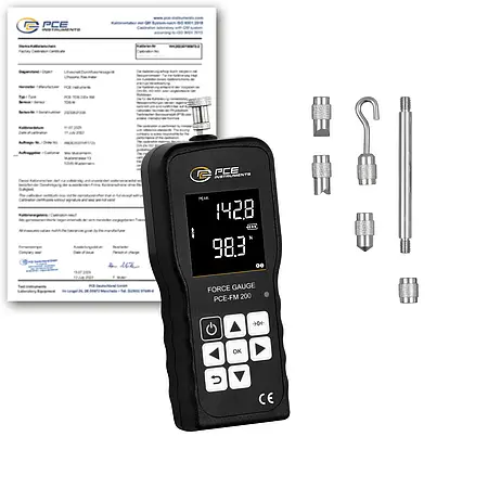 Dinamometre PCE-FM 200-ICA ISO Kalibrasyon Sertifikası dahil