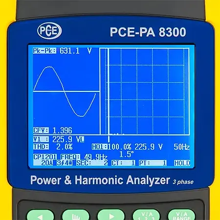 Elektrik Test Cihazı PCE-PA 8300 Ekranı