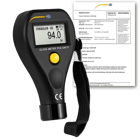 Glossmetre PCE-GM 75-ICA ISO Kalibrasyon Sertifikası dahil