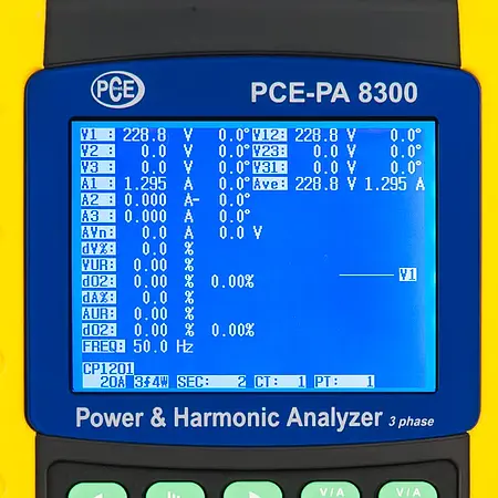 Güç Analizörü PCE-PA 8300 Ekranı