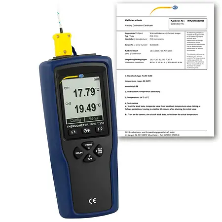 Isı Ölçüm Cihazı PCE-T 330-ICA ISO Kalibrasyon Sertifikası dahil