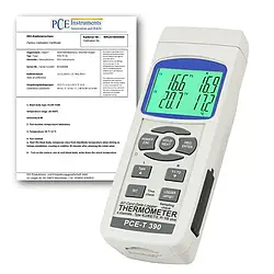 Isı Ölçüm Cihazı PCE-T390-ICA ISO Kalibrasyon Sertifikası dahil