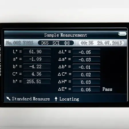 Kolorimetre PCE-CSM 7 Ekranı