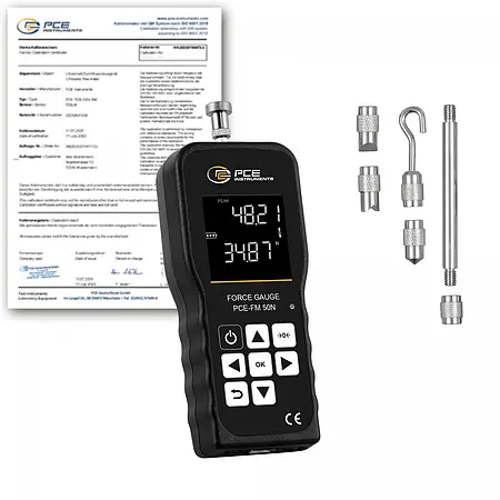 Kuvvet Ölçer PCE-FM 50N-ICA ISO Kalibrasyon Sertifikası dahil