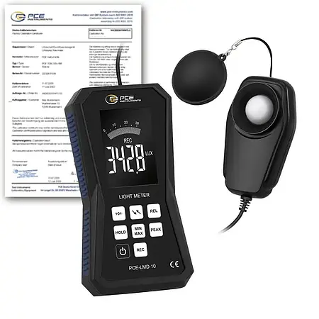 Luxmetre PCE-LMD 10-ICA ISO Kalibrasyon Sertifikası dahil