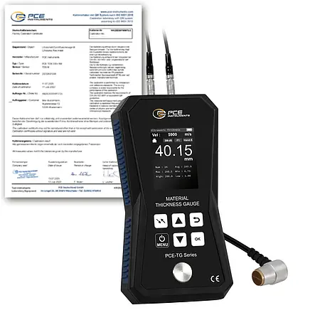 Malzeme Kalınlığı Ölçüm Cihazı PCE-TG 150A F25-ICA ISO Kalibrasyon Sertifikası dahil