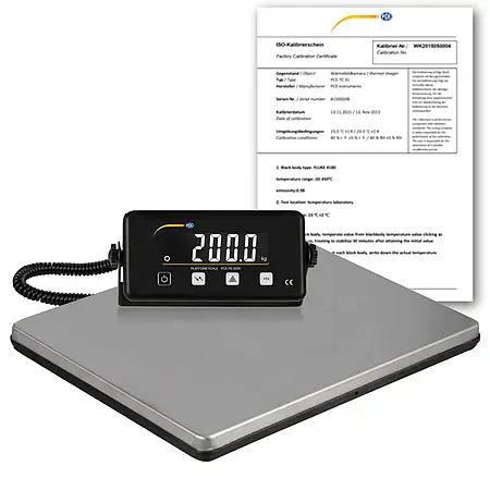 Masaüstü Terazi PCE-PB 200N-ICA ISO Kalibrasyon Sertifikası dahil